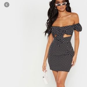 NWT black polka dots dress